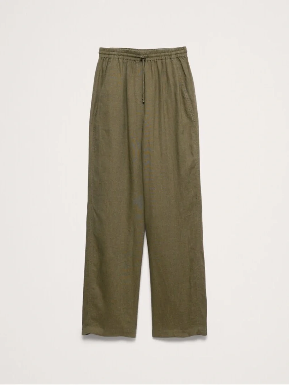 The Getaway Straight Leg Pull-On Pant in Linen Banana Republic Olive Green Tall